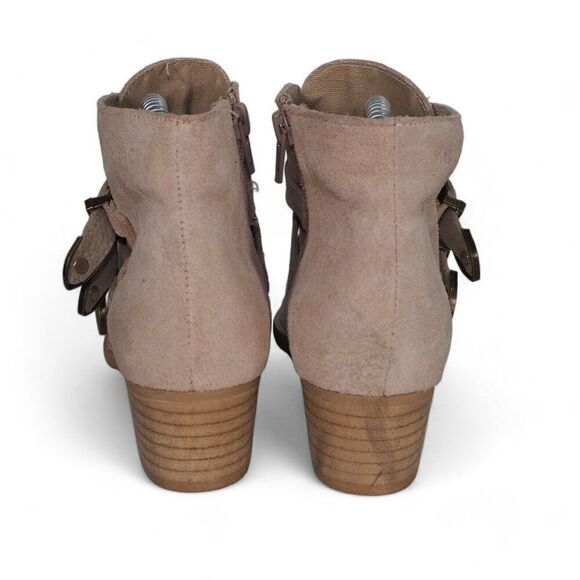 Musse & Cloud Light Pink Western Style Buckle Ankle Boots Women's 7-7.5 - Picture 5 of 11